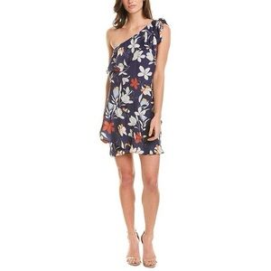🎁5/$25 Parker Blue Floral Moondance Tiered One Shoulder Dress